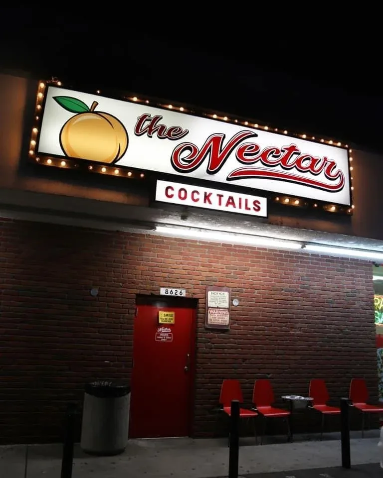 The Nectar storefront sign above a Northridge strip-mall entrance